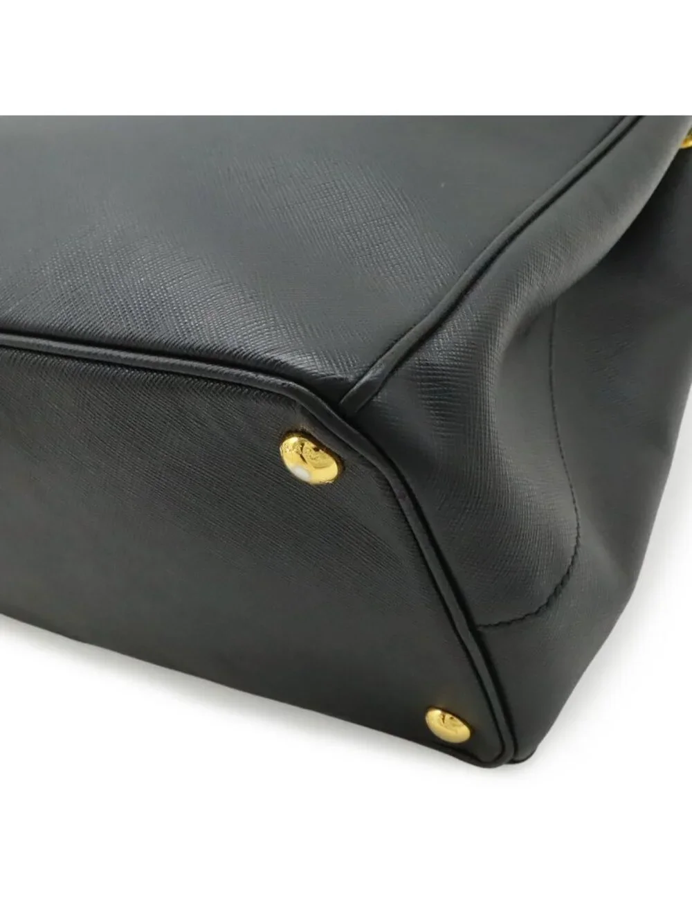 Prada Galleria Saffiano Tote Leather Nero Black Gold